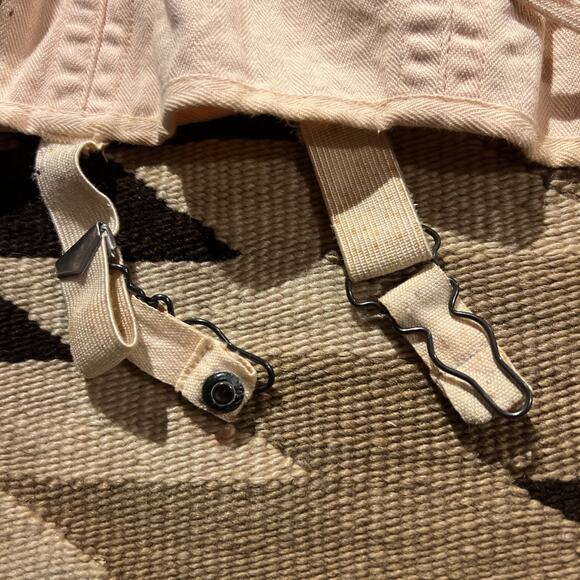 Vintage 1920's Camp Fan Lace Corset Peach Pink Antique Girdle Canvas Rare - Picture 8 of 16